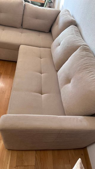 Sofá Cama Chaise Longue Beige 5 Plazas