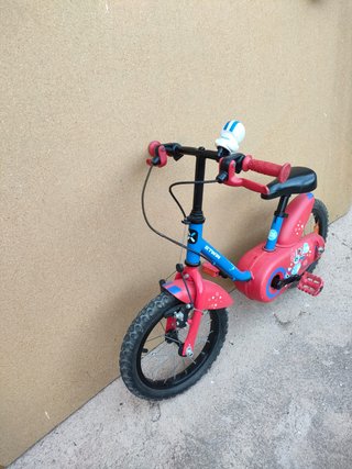Bicicleta infantil azul y rosa