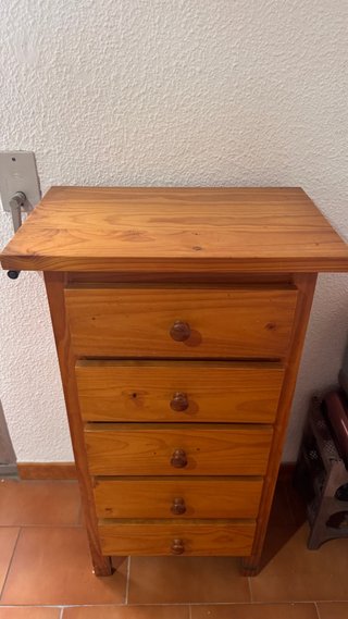 Cajonera pino macizo 5 cajones