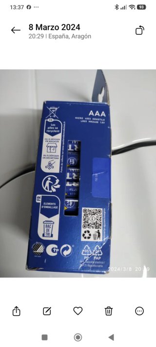 Pilas Varta AAA Alcalinas - Pack 40 Unidades