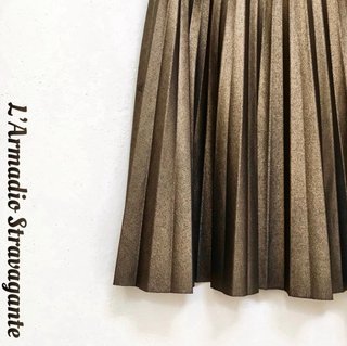 Minigonna Bershka pieghe oro/verde taglia M
