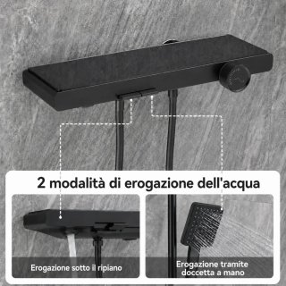 Grifo Bañera Auralum Negro Diseño Piano