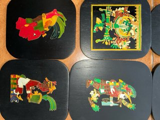 Set 12 Quadretti Messicani Vintage Metallo/Legno