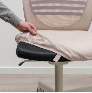Silla de escritorio beige y azul