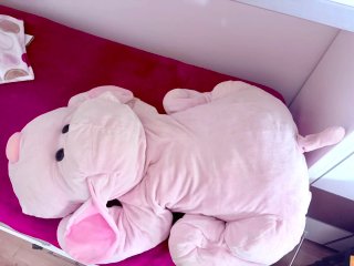 Peluche perro rosa gigante