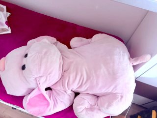 Peluche perro rosa gigante