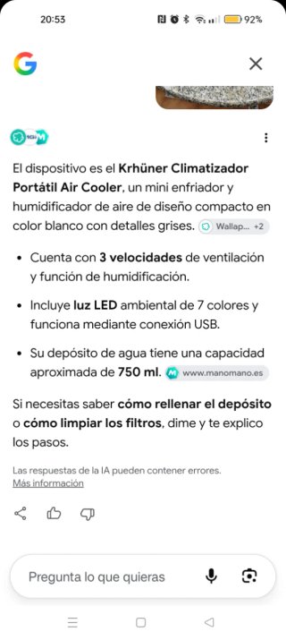 Krüner Climatizador Portátil LED