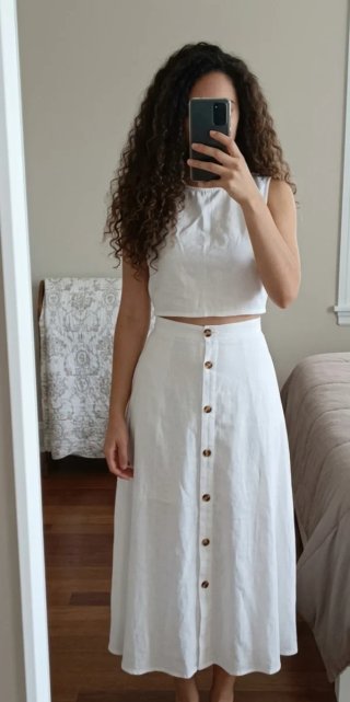 Conjunto 2 piezas: top y falda larga