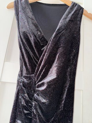 Vestido Negro Brillante Mujer