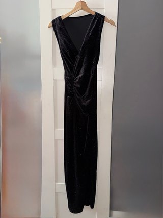Vestido Negro Brillante Mujer