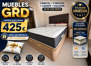 Base Cama Canapé Abatible Gris