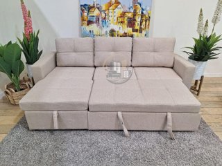Sofá cama chaise longue con arcón