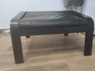Reposapiés Ikea Cuero Negro