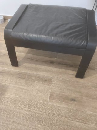 Reposapiés Ikea Cuero Negro