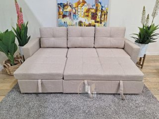 Sofá cama chaise longue con arcón