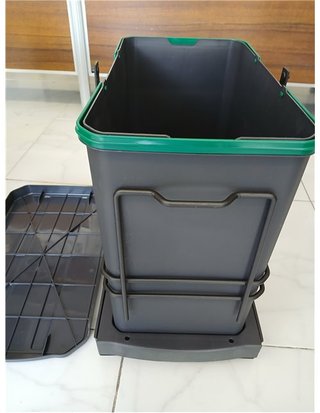 EMUCA - Contenedor de reciclaje para mueble de cocina - Cubos de basura bajo fregadero 24 L - fijación inferior y extracción manua