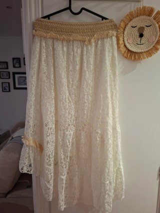 Falda larga encaje boho verano