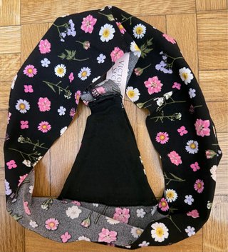 Braguita Tanga Estampado Flores Negro