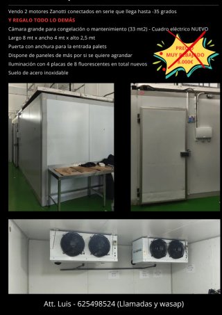 Cámara Frigorífica Zanotti -35°C URGE VENDER