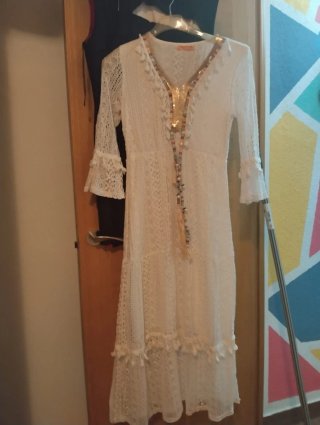 Vestido blanco encaje boho