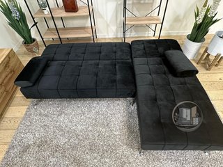 Sofá-cama chaise-longue negro