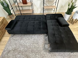 Sofá-cama chaise-longue negro