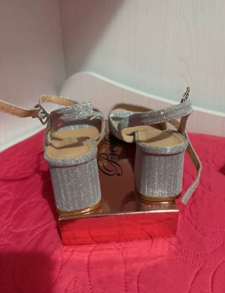 Sandali argento con tacco