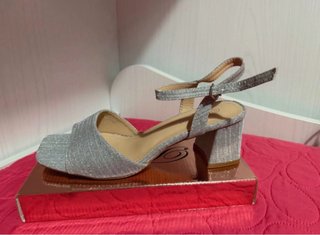 Sandali argento con tacco