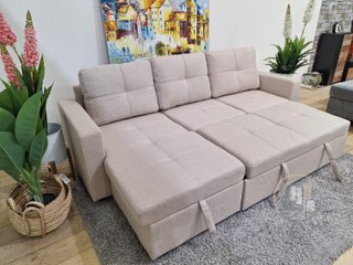 Sofá cama chaise longue con arcón