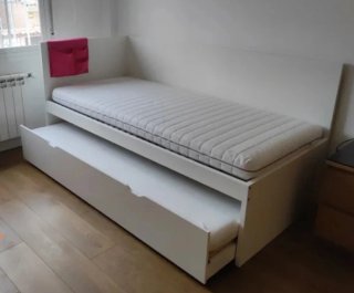 Cama nido blanca Ikea con cajón Modelo FLAXA