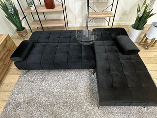 Sofá-cama chaise-longue negro