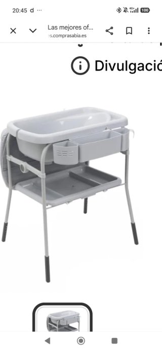 Bañera cambiador bebé