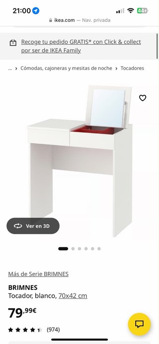 Tocador BRIMNES IKEA blanco