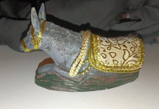 Figura Mula Belén Adorno Dorado