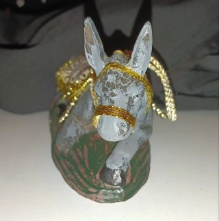 Figura Mula Belén Adorno Dorado