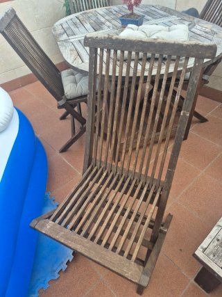 Mesa y 4 Sillas Teka Exterior