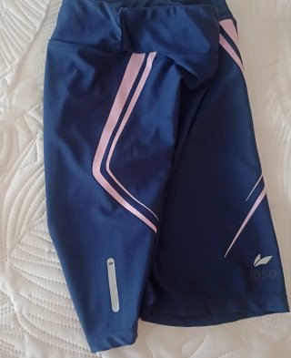 Pantalón corto running IPSO azul y rosa