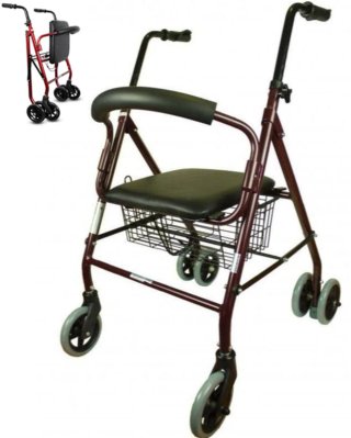 Andador Rollator de Aluminio con Freno a la Carga