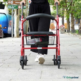 Andador Rollator de Aluminio con Freno a la Carga