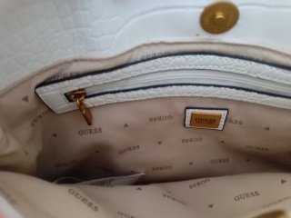 Bolso Guess Blanco Cocodrilo Dorado