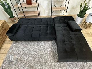 Sofá-cama chaise-longue negro