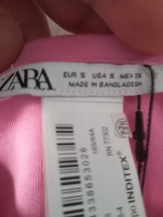 Vestido Zara palabra de honor fruncido Talla S