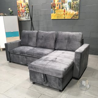 Sofá-cama chaise longue con arcón