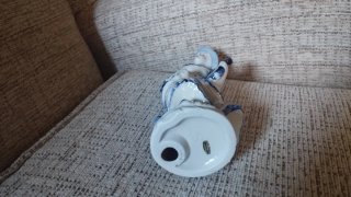 Figura porcelana vintage dama azul