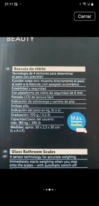 Báscula de vidrio Cien Beauty