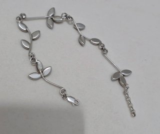 Pulsera Plata 925 Ley Ámbar Hojas