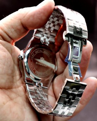 Reloj de Vestir Azul Bisel Estriado 40mm