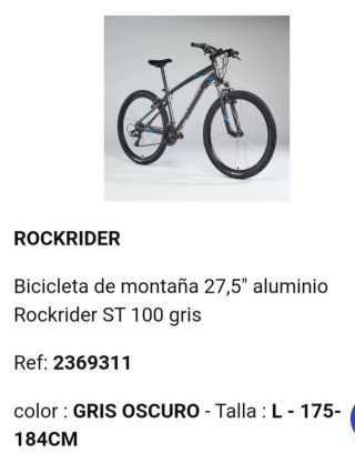Bicicleta Montaña 27.5 Aluminio