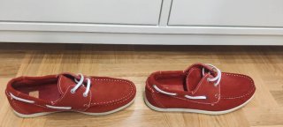 Zapatos náuticos rojos de ante