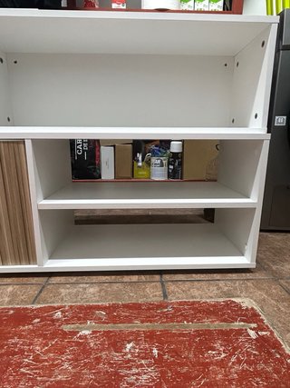 Mueble TV Comedor Madera y Blanco